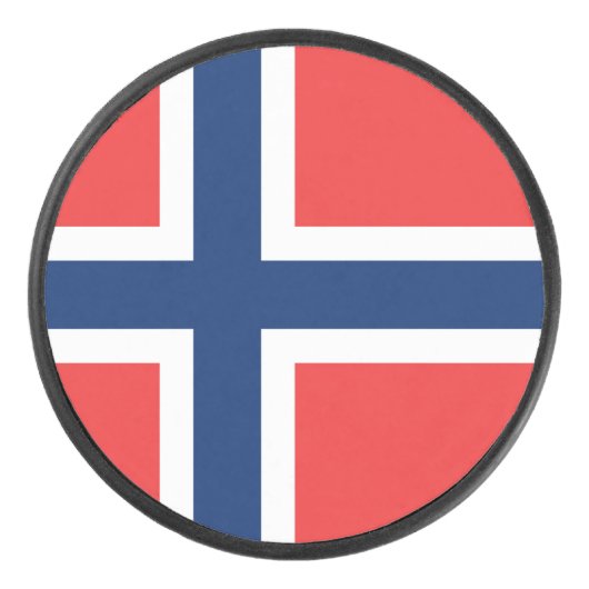 Norwegische Flagge Eishockey Puck (Vorderseite)