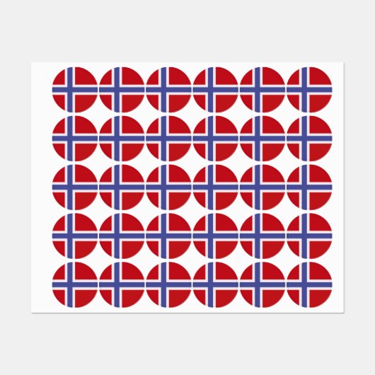 Norwegische Flagge Etiketten (Blatt)