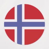 Norwegische Flagge Etiketten (Design 2)