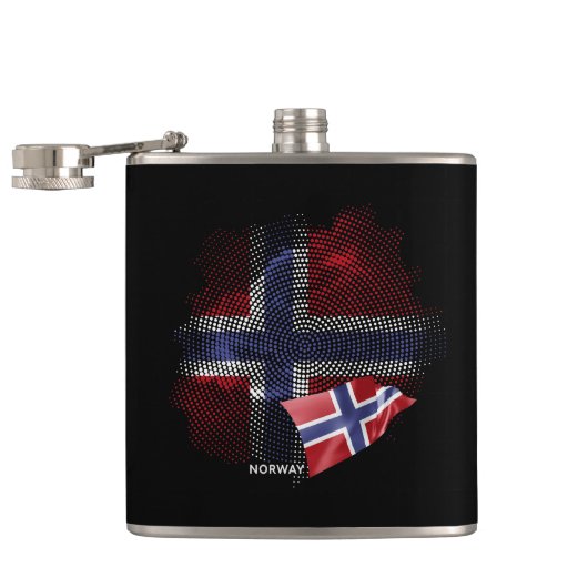 norwegische Flagge Flachmann (Geöffnet)