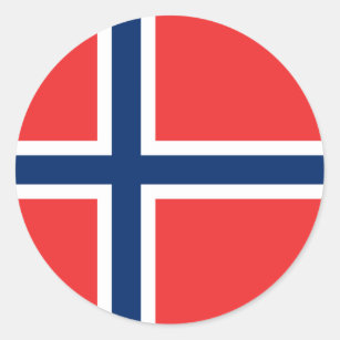 Norwegische Flagge, Flagge Runder Aufkleber