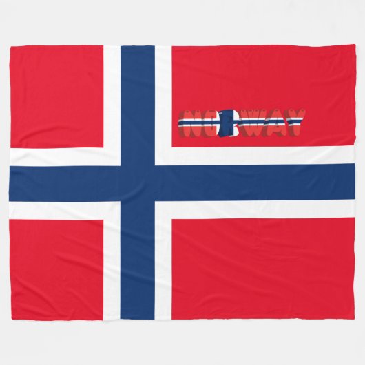 Norwegische Flagge Fleecedecke (Vorderseite (Horizontal))