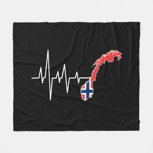Norwegische Flagge Fleecedecke (Vorderseite (Horizontal))