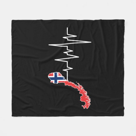 Norwegische Flagge Fleecedecke (Vorderseite (Horizontal))