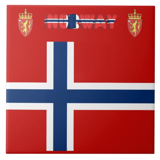 Norwegische Flagge Fliese (Vorderseite)