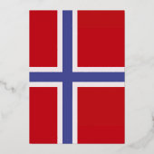 Norwegische Flagge Folieneinladung (Vorderseite)
