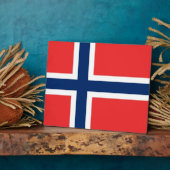Norwegische Flagge Fotoplatte (Seite)