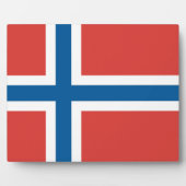 Norwegische Flagge Fotoplatte (Vorderseite)