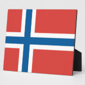 Norwegische Flagge Fotoplatte (Seite)