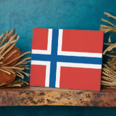Norwegische Flagge Fotoplatte (Seite)