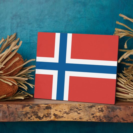 Norwegische Flagge Fotoplatte (Seite)