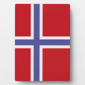 Norwegische Flagge Fotoplatte (Vorderseite)
