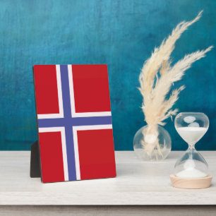 Norwegische Flagge Fotoplatte