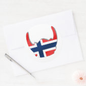 Norwegische Flagge für den Stachelhelm Runder Aufkleber (Umschlag)