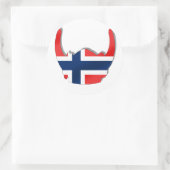 Norwegische Flagge für den Stachelhelm Runder Aufkleber (Tasche)