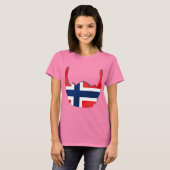 Norwegische Flagge für den Stachelhelm T-Shirt (Vorne ganz)