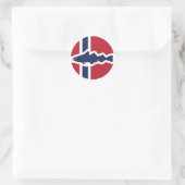 Norwegische Flagge für Kabeljau Runder Aufkleber (Tasche)