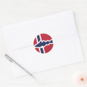Norwegische Flagge für Kabeljau Runder Aufkleber (Umschlag)