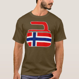 Norwegische Flagge für Vintage Curling Stone Curl T-Shirt