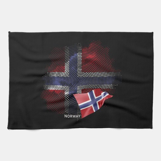 Norwegische Flagge Geschirrtuch (Horizontal)