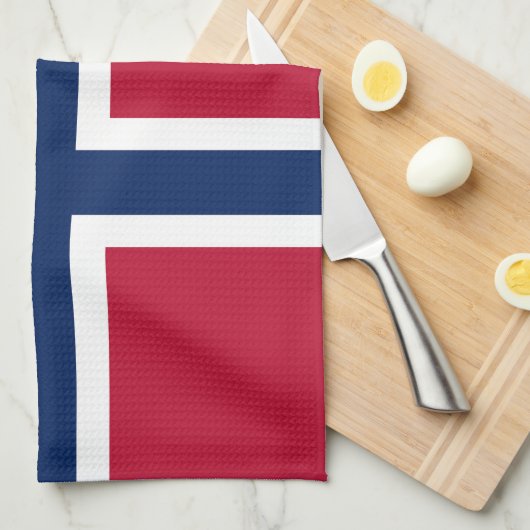 Norwegische Flagge Geschirrtuch (Viertel Falte)