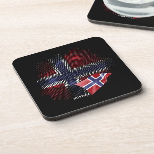 norwegische Flagge Getränkeuntersetzer (Linke Seite)