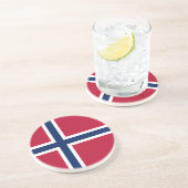 Norwegische Flagge Getränkeuntersetzer (Seite)