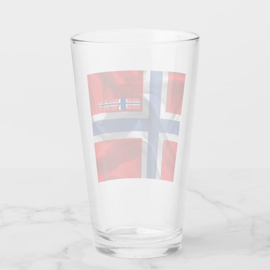 Norwegische Flagge Glas (Rückseite)