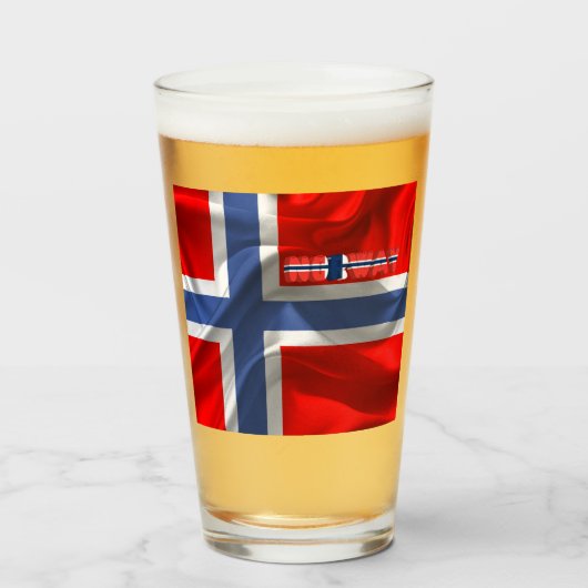 Norwegische Flagge Glas (Vorne (Gefüllt))