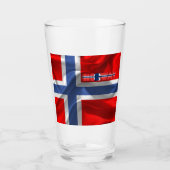 Norwegische Flagge Glas (Vorderseite)