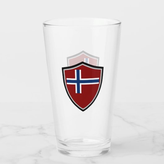 Norwegische Flagge Glas (Rückseite)
