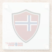Norwegische Flagge Glasuntersetzer (Rückseite)