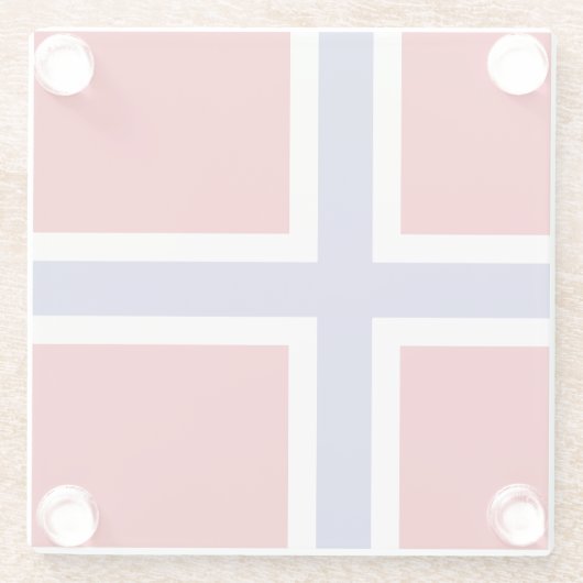 Norwegische Flagge Glasuntersetzer (Rückseite)