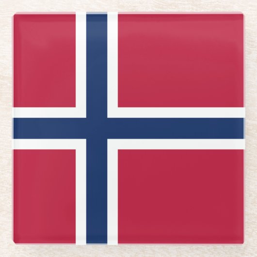Norwegische Flagge Glasuntersetzer (Vorderseite)