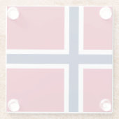 Norwegische Flagge Glasuntersetzer (Rückseite)