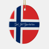 Norwegische Flagge Gott Jul Weihnachtsbaumschmuck Keramik Ornament (Rechts)