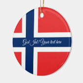 Norwegische Flagge Gott Jul Weihnachtsbaumschmuck Keramik Ornament (Links)