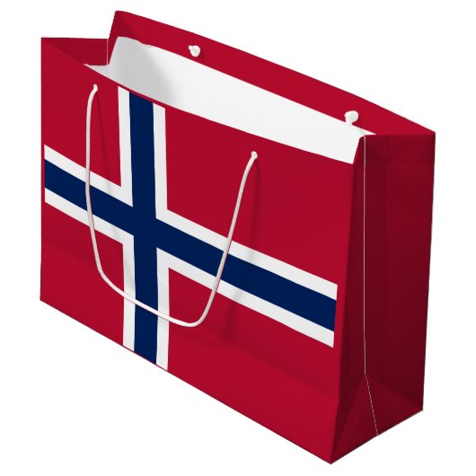 Norwegische Flagge Große Geschenktüte (Vorderseite Schrägansicht)