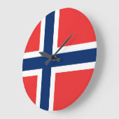 Norwegische Flagge Große Wanduhr (Winkel)