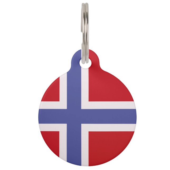 Norwegische Flagge Haustiermarke (Vorderseite)