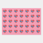 Norwegische Flagge, Herz und norwegische Mode / Ge Geschenkpapier Set (Vorderseite 2)