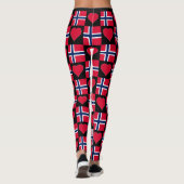 Norwegische Flagge Herzmuster Patriotische Norwegi Leggings (Rückseite)