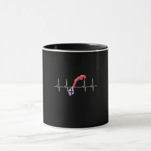 Norwegische Flagge Herzschlag Tasse