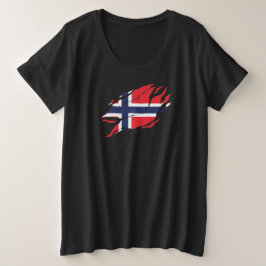 Norwegische Flagge in mir, Skandinavien in Klaw Ma Große Größe T-Shirt