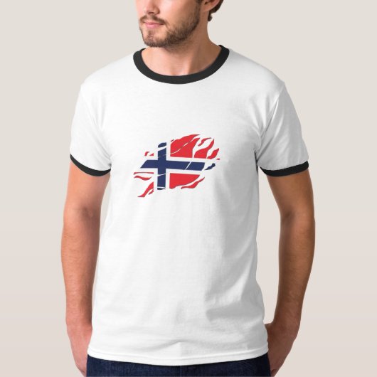 Norwegische Flagge in mir, Skandinavien in Klaw Ma T-Shirt (Vorderseite)