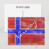 Norwegische Flagge in Not Postkarte (Vorne/Hinten)