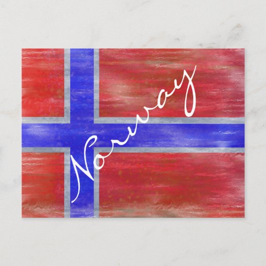 Norwegische Flagge in Not Postkarte (Vorderseite)