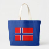 Norwegische Flagge in Rotem und in Blauem Jumbo Stoffbeutel (Vorne)