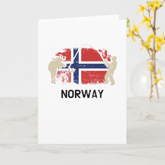 Norwegische Flagge Karte (Gelbe Blume)
