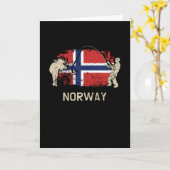 Norwegische Flagge Karte (Gelbe Blume)